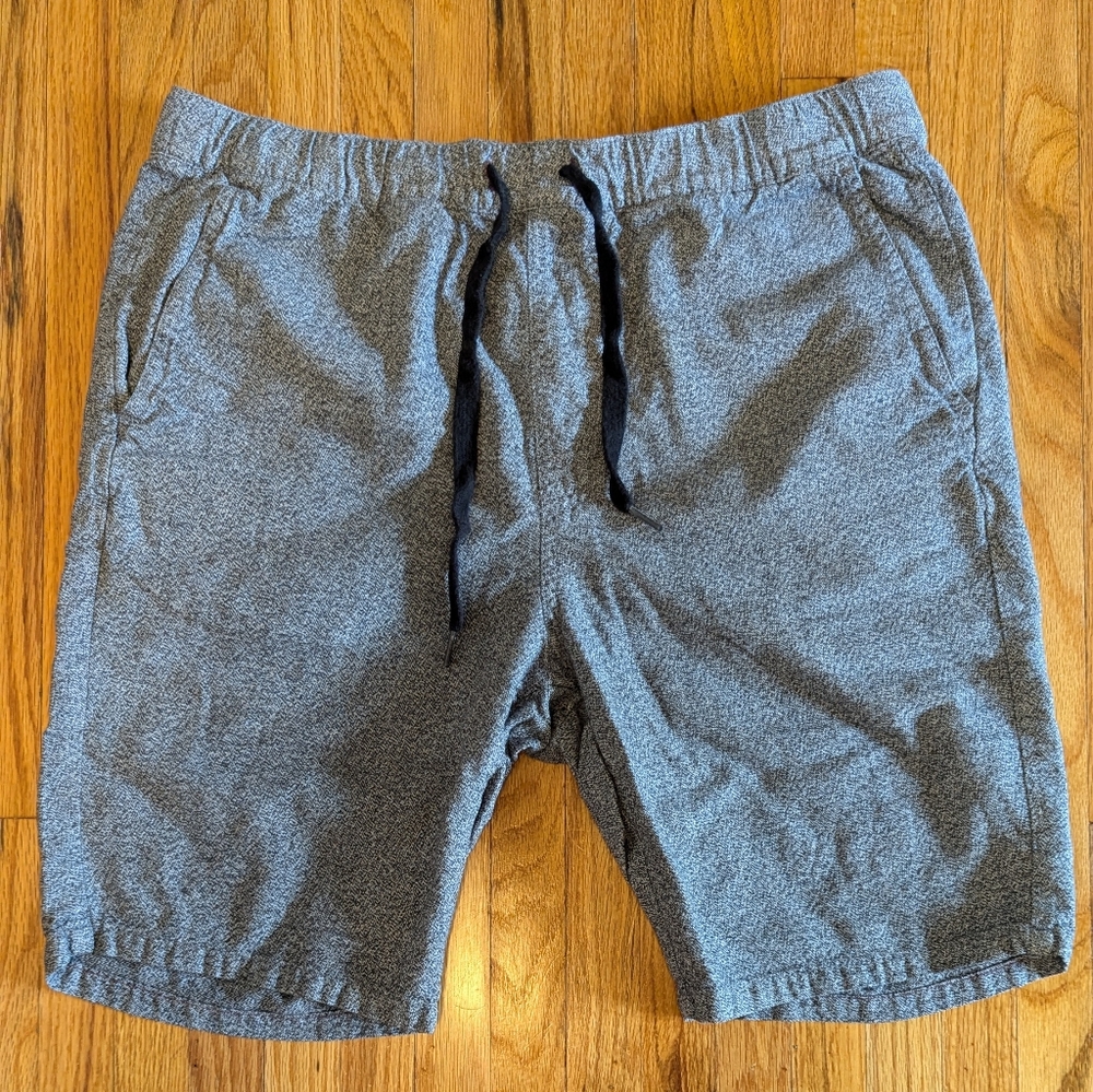 Men’s Skinny Drawstring Shorts - Heather Gray Cotton, Pacsun Bullhead Small
